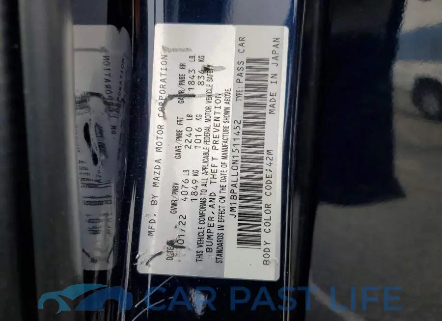 JM1BPALL0N1511452# 12