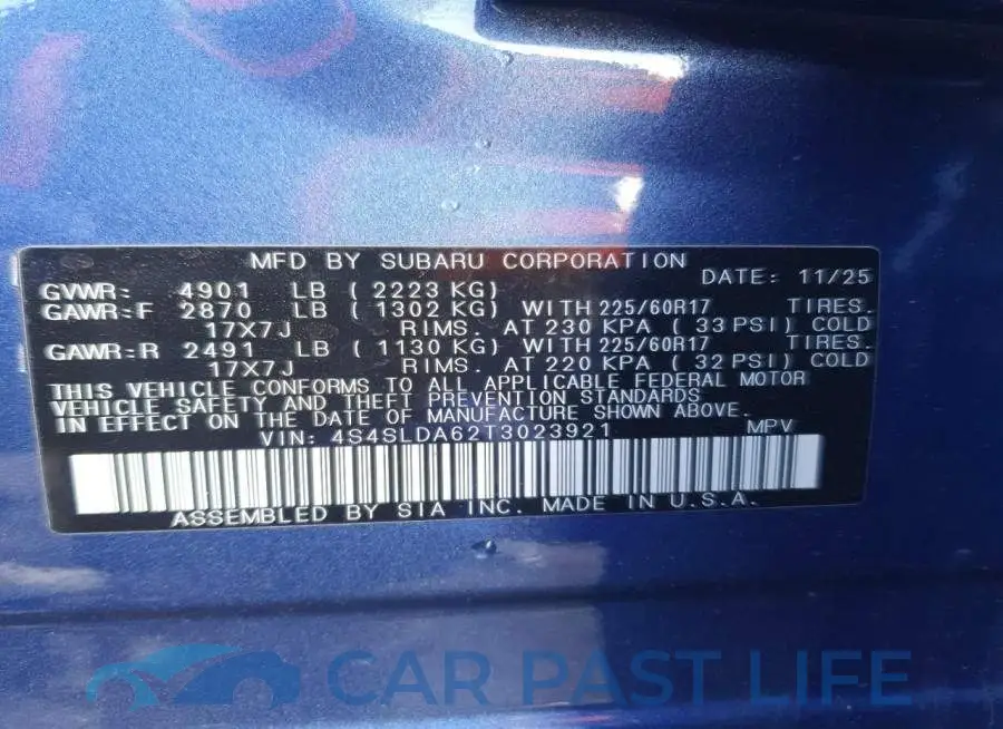 4S4SLDA62T3023921# 12