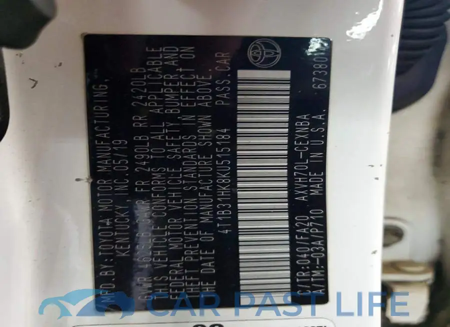 4T1B31HK8KU515184# 12