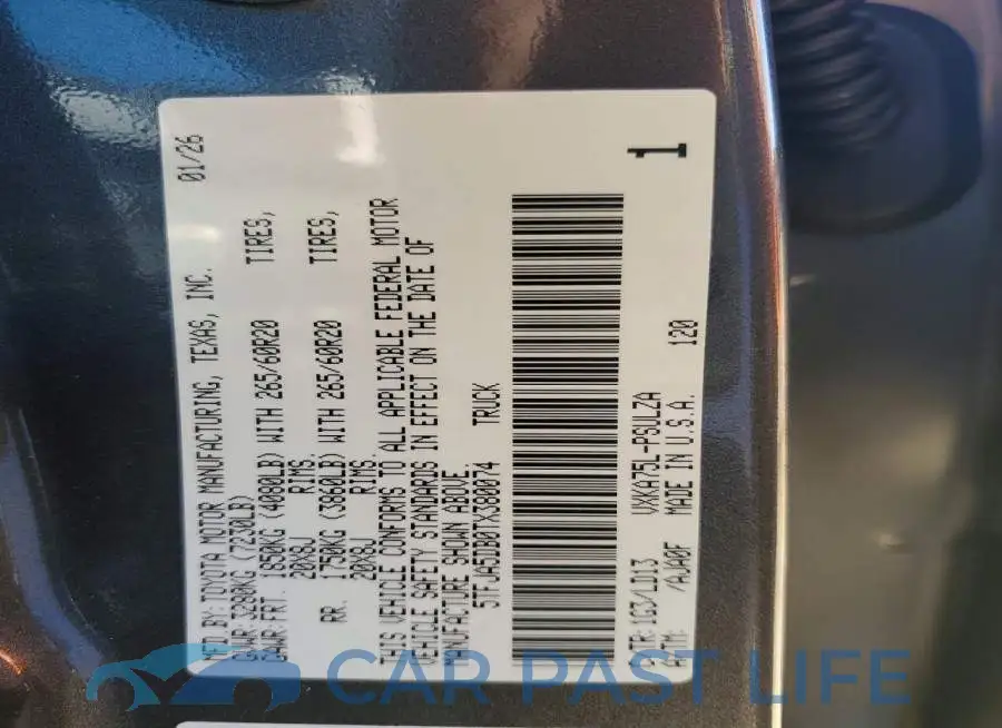 5TFJA5DB0TX380074# 13