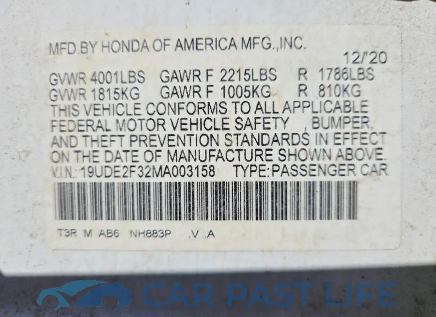 19UDE2F32MA003158# 12