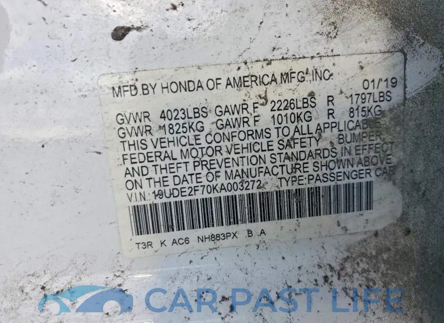 19UDE2F70KA003272# 12
