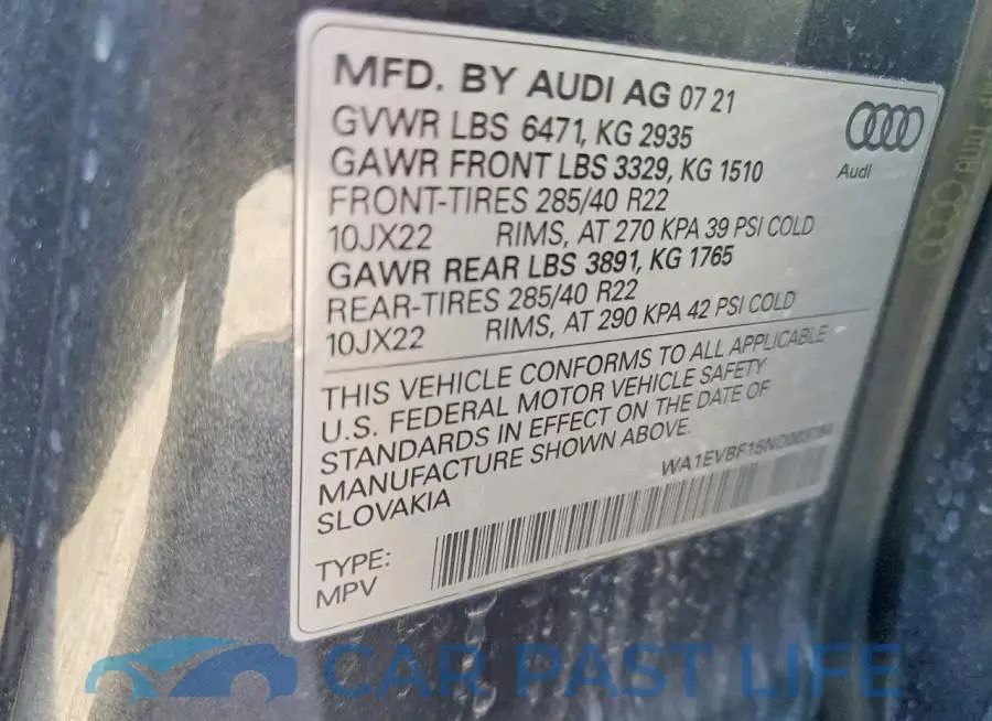 WA1EVBF15ND003764# 13