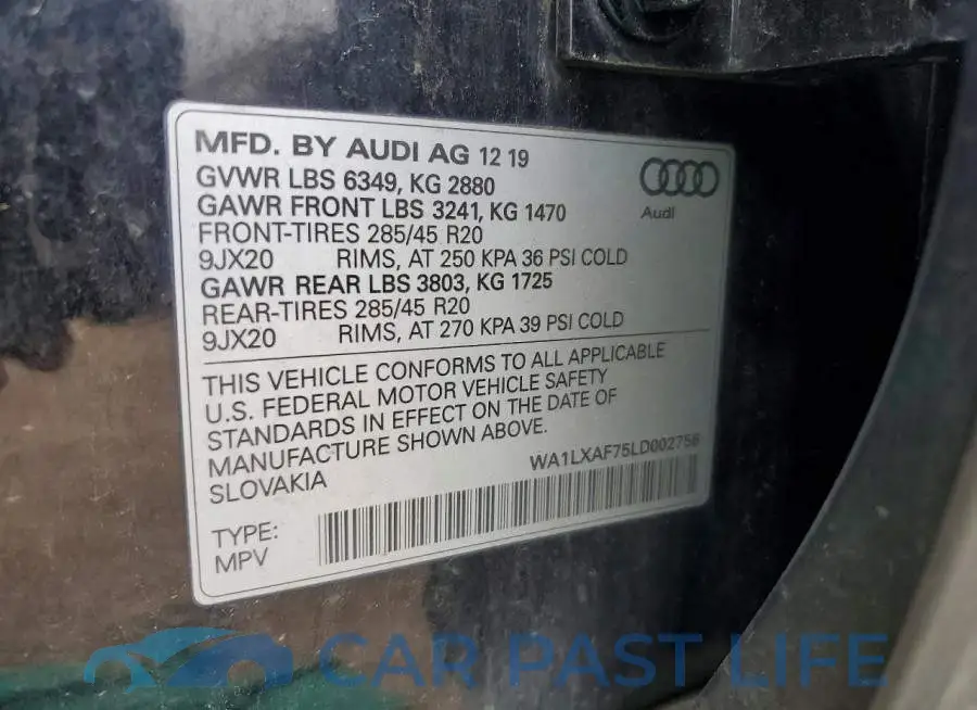 WA1LXAF75LD002756# 12