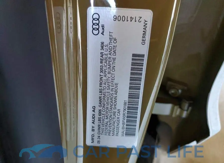 WAUBHBFW0R7901881# 12