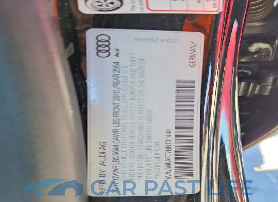 WAUWFAFC7HN131440# 13