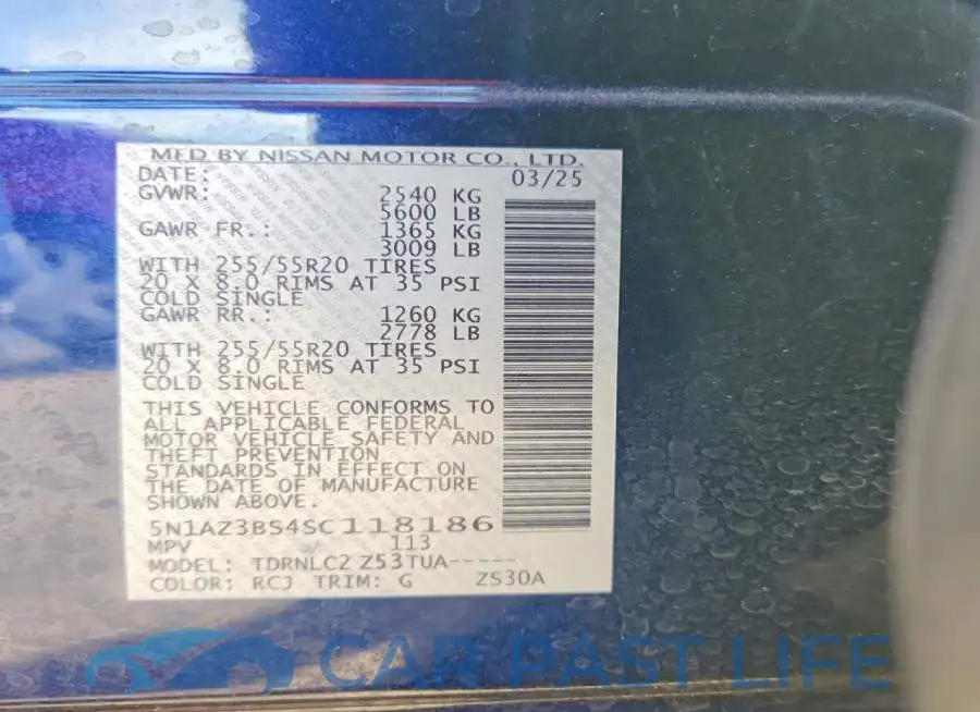 5N1AZ3BS4SC118186# 12