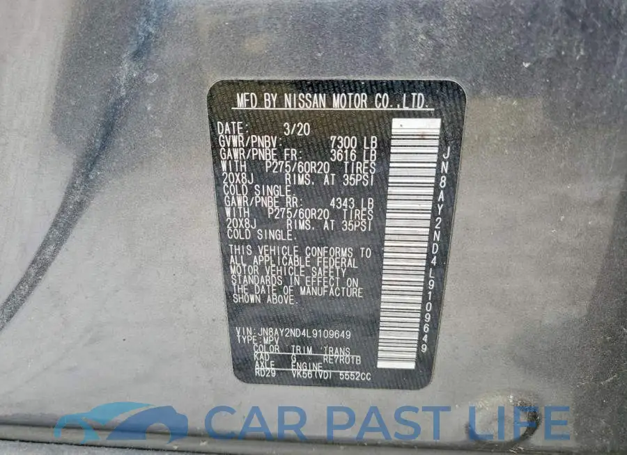JN8AY2ND4L9109649# 13