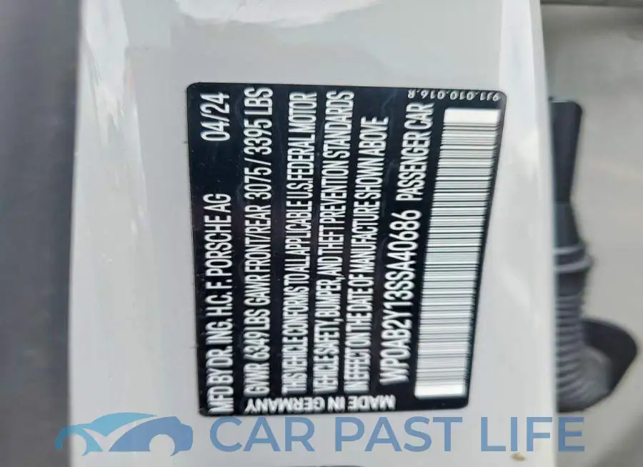 WP0AB2Y13SSA40686# 12