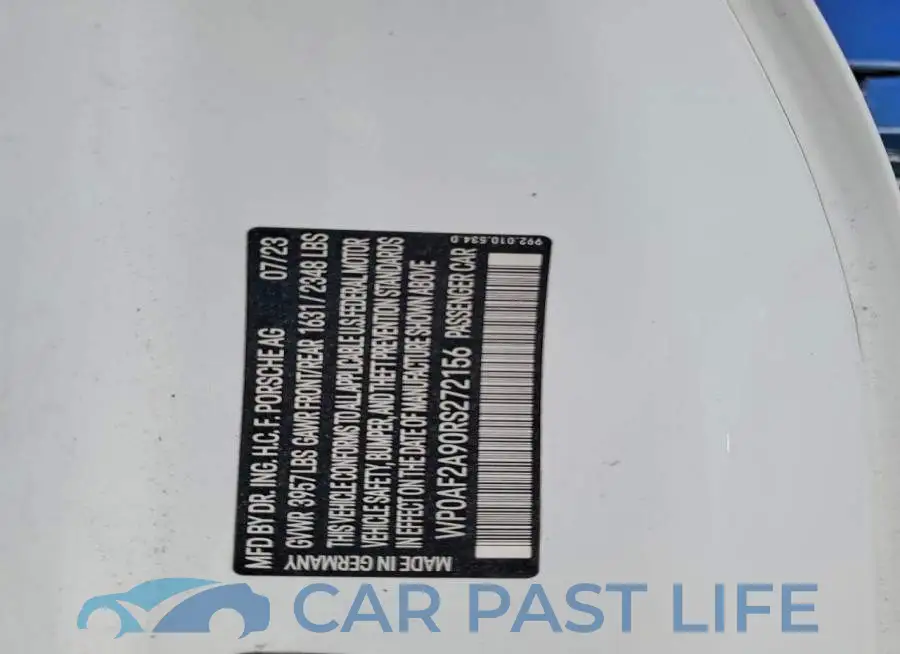 WP0AF2A90RS272156# 13
