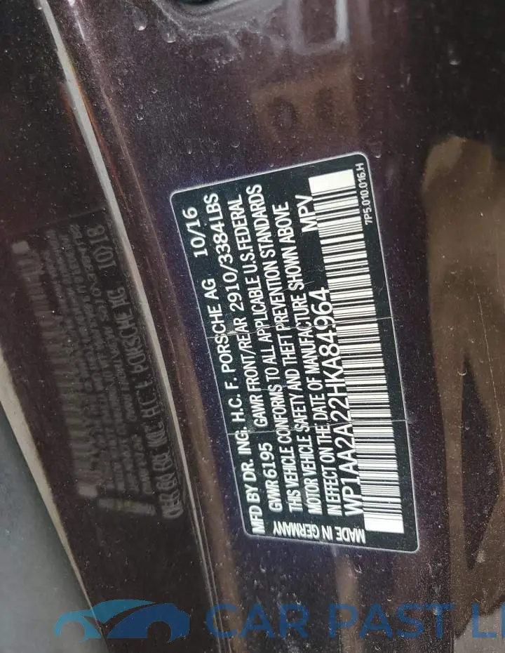 WP1AA2A22HKA84964# 13