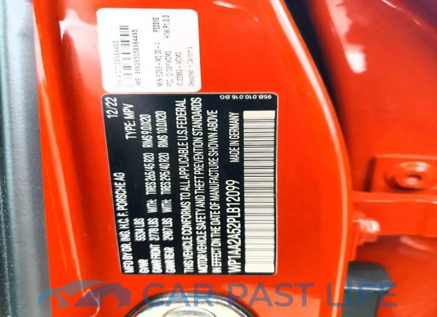 WP1AA2A52PLB12099# 14