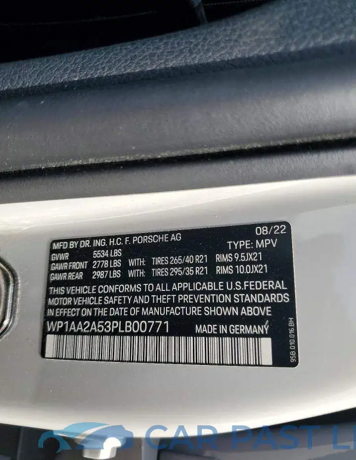 WP1AA2A53PLB00771# 13