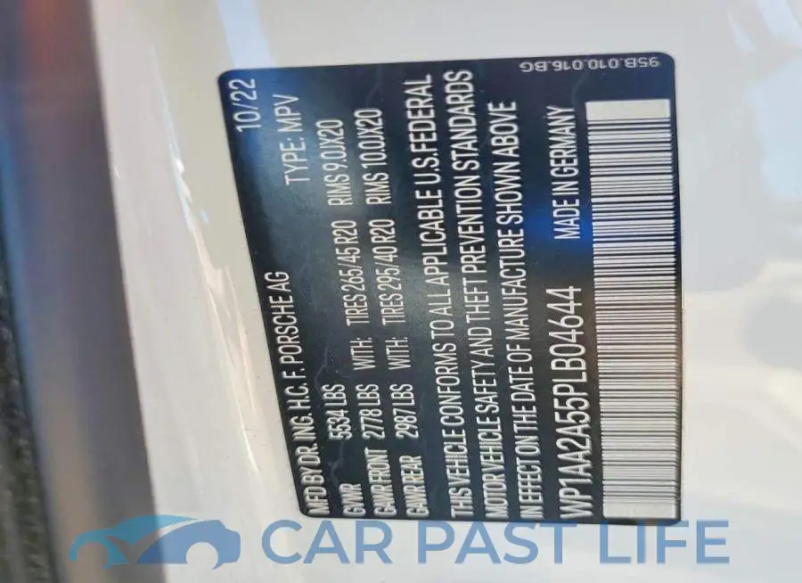WP1AA2A55PLB04644# 13