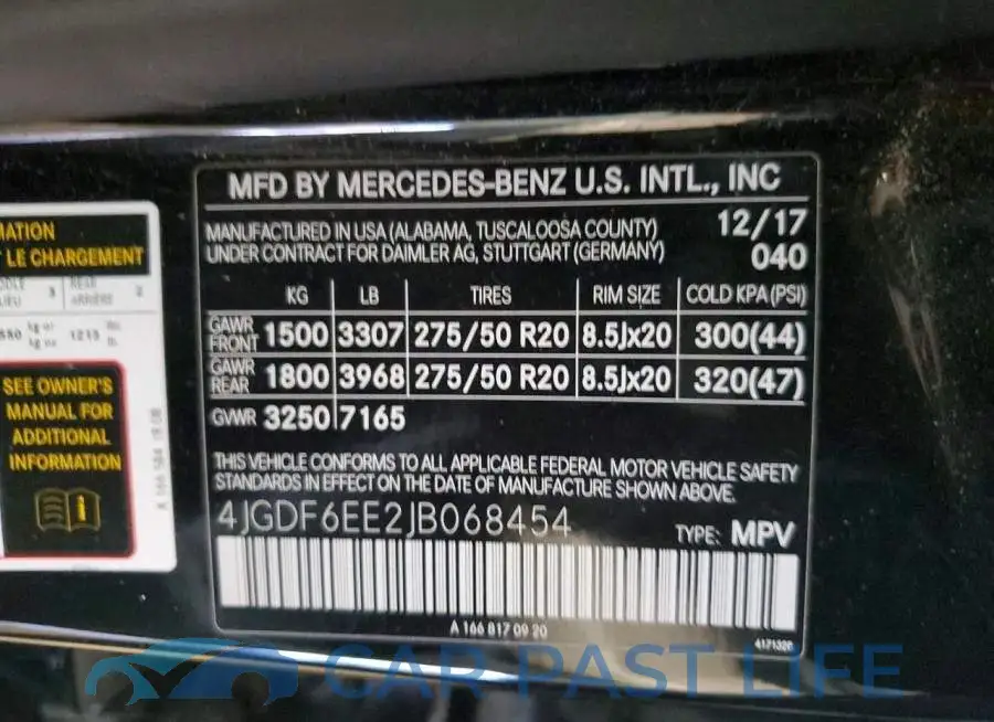 4JGDF6EE2JB068454# 12