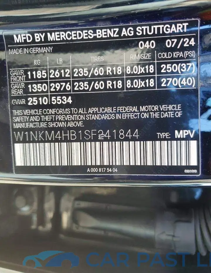 W1NKM4HB1SF241844# 13