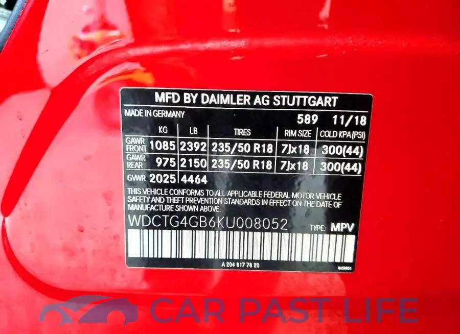 WDCTG4GB6KU008052# 12