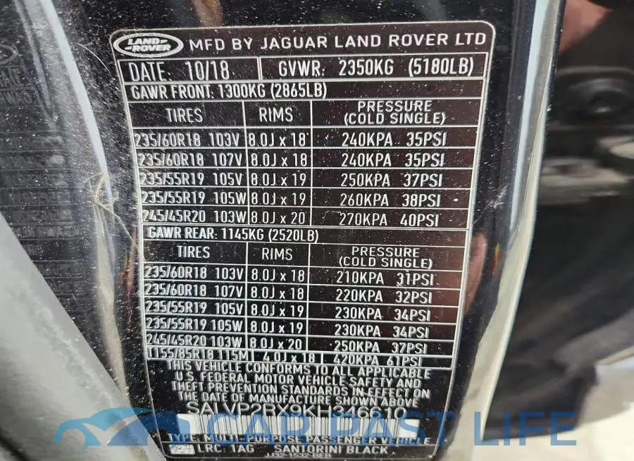 SALVP2RX9KH346610# 13