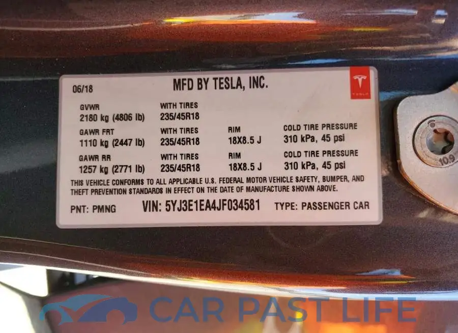 5YJ3E1EA4JF034581# 12