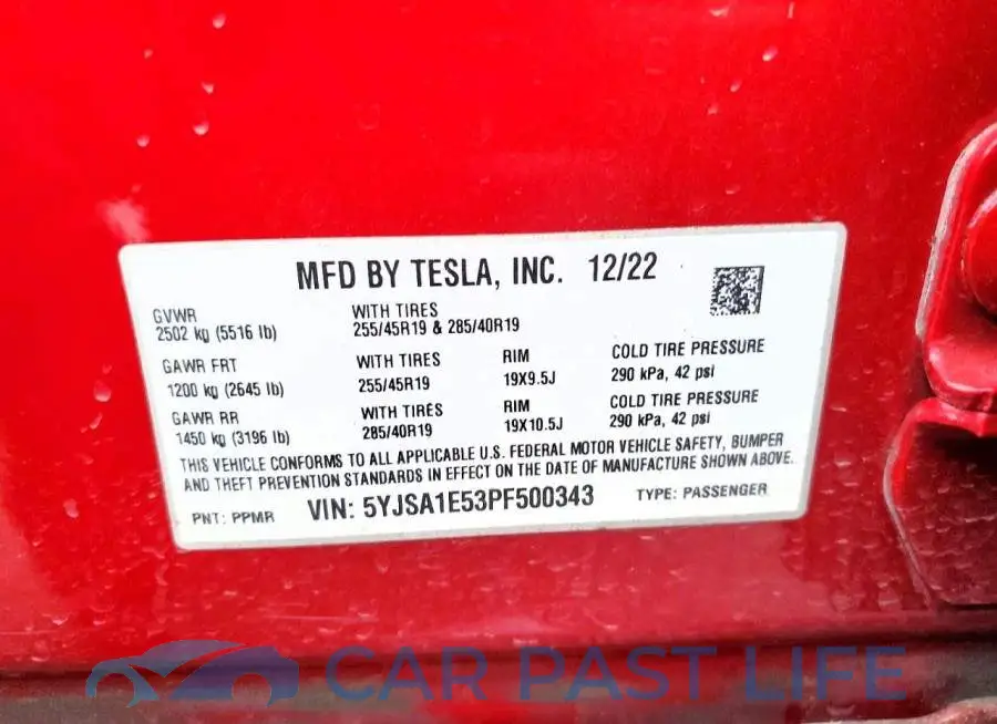 5YJSA1E53PF500343# 12