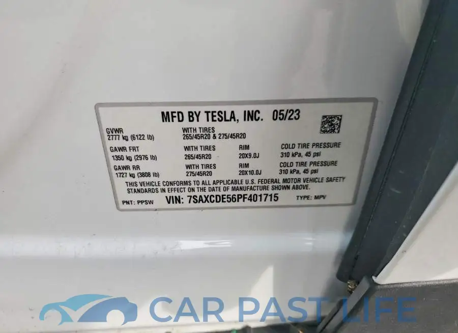 7SAXCDE56PF401715# 13