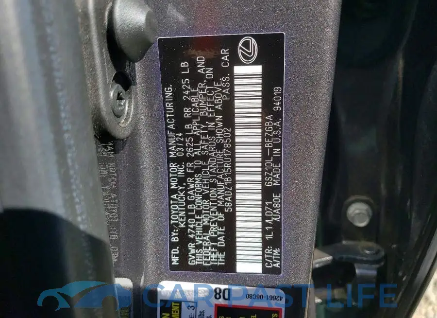 58ADZ1B15RU178502# 12