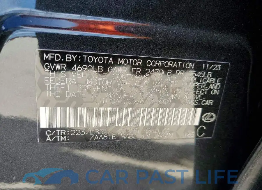 JTHCA1D2XR5129650# 12