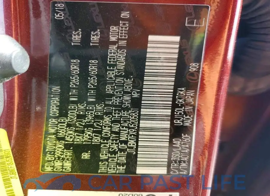 JTJBM7FX9J5205831# 13