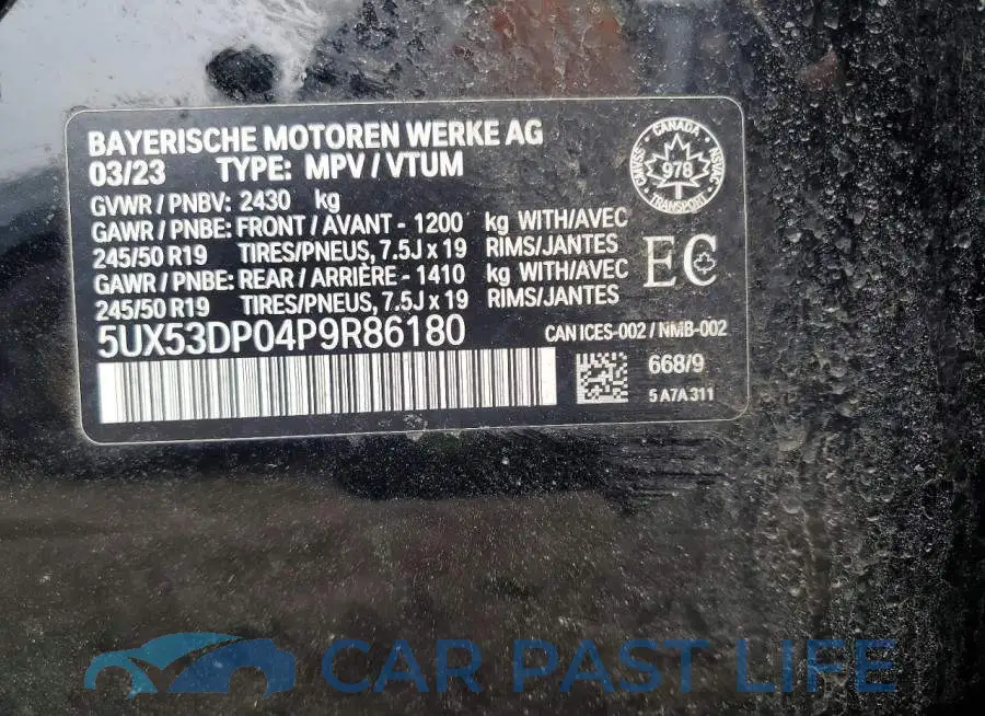 5UX53DP04P9R86180# 14