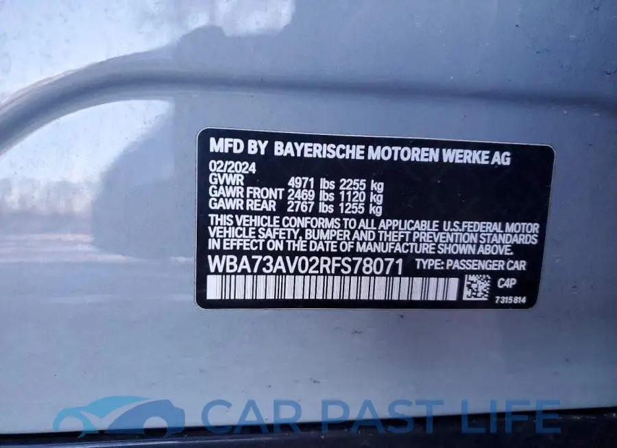 WBA73AV02RFS78071# 12