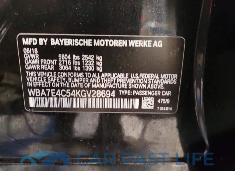 WBA7E4C54KGV28694# 12