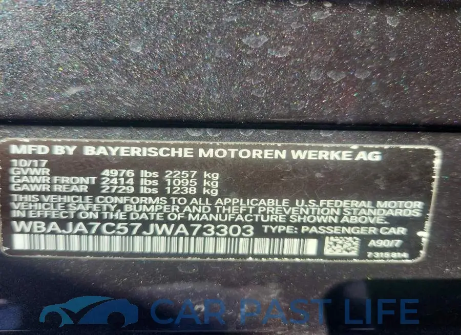 WBAJA7C57JWA73303# 13