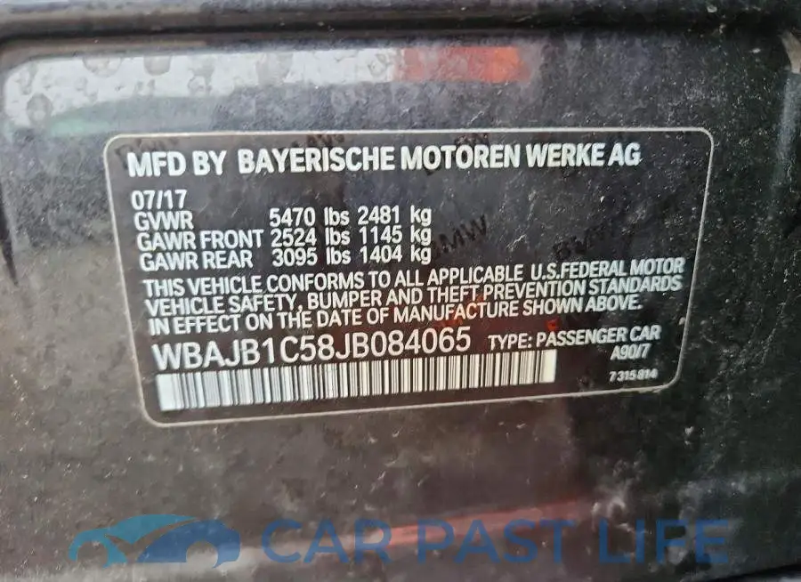 WBAJB1C58JB084065# 12