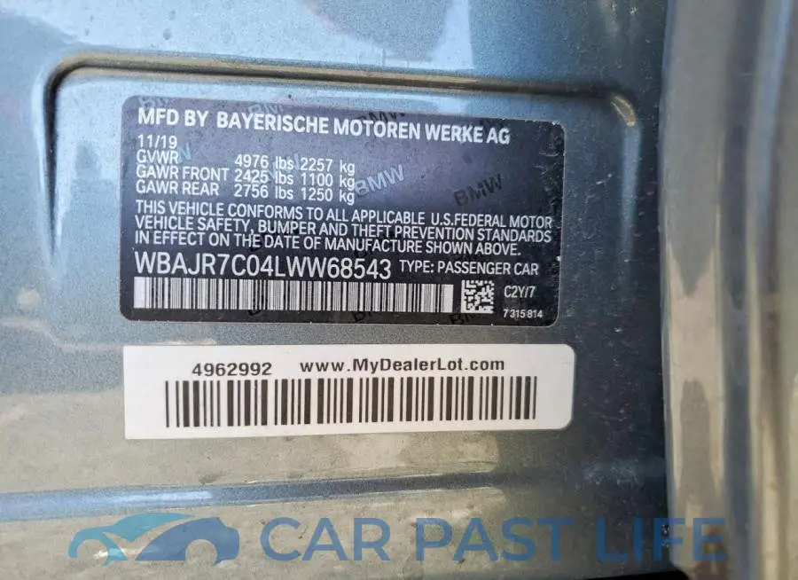 WBAJR7C04LWW68543# 12