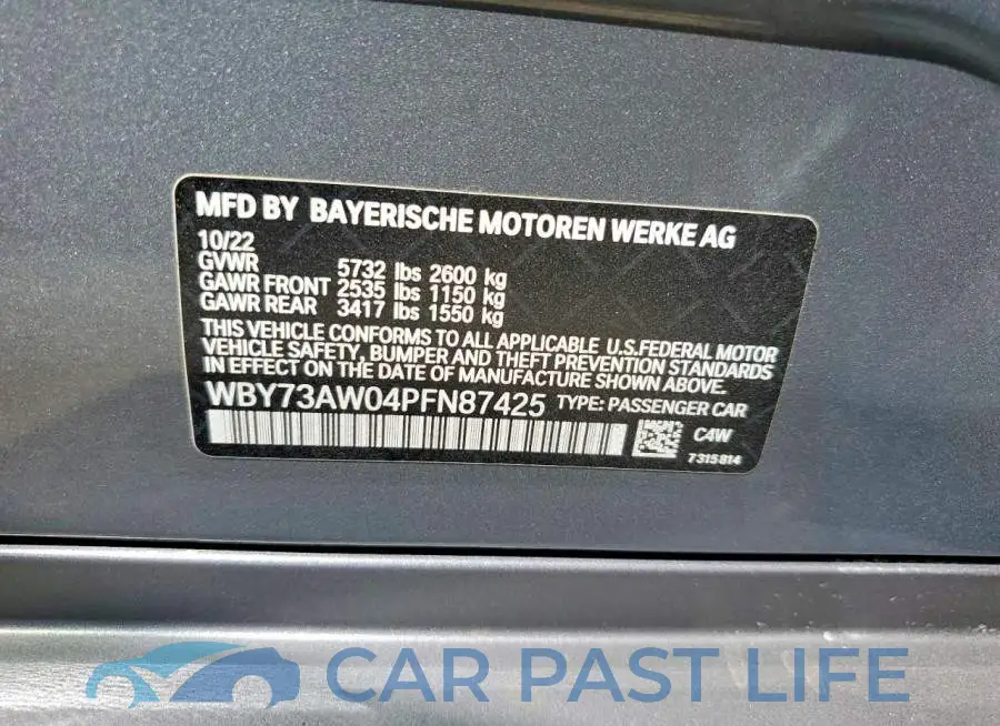 WBY73AW04PFN87425# 12