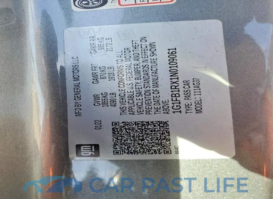 1G1FB1RX1N0109061# 12