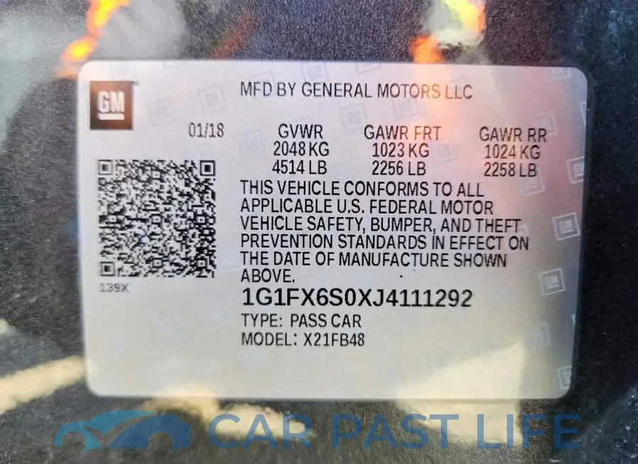1G1FX6S0XJ4111292# 12