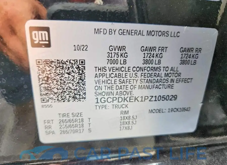 1GCPDKEK1PZ105029# 12