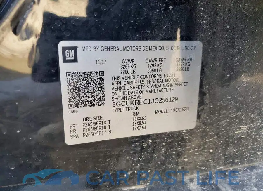 3GCUKREC1JG256129# 12