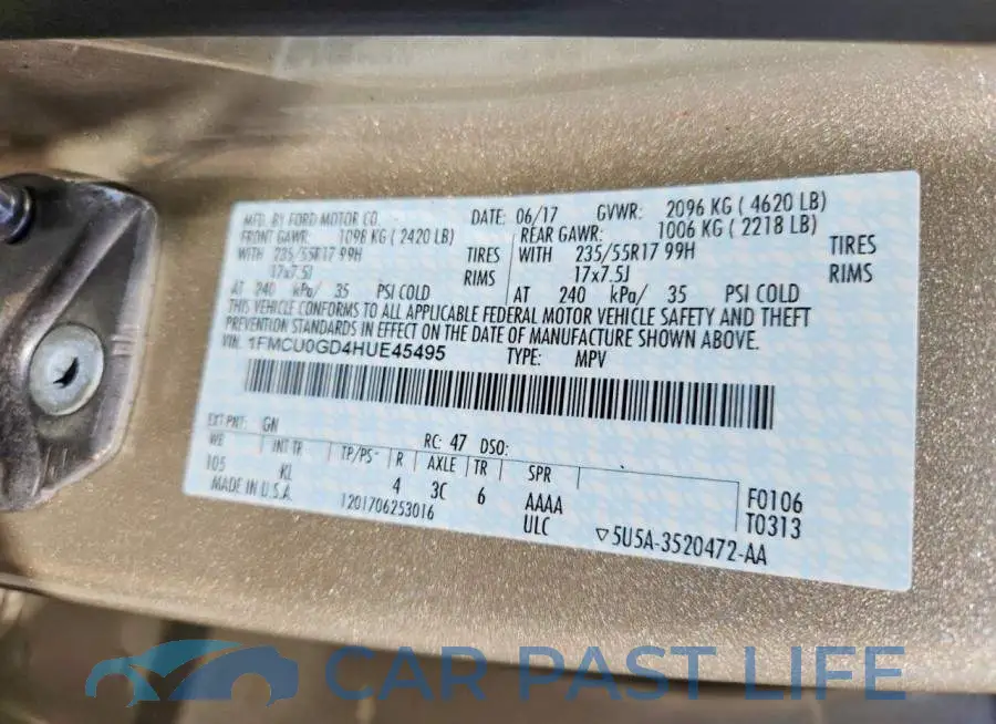 1FMCU0GD4HUE45495# 13