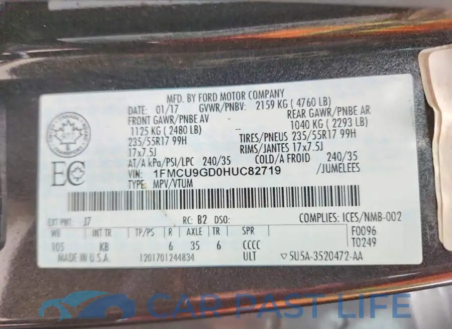 1FMCU9GD0HUC82719# 13