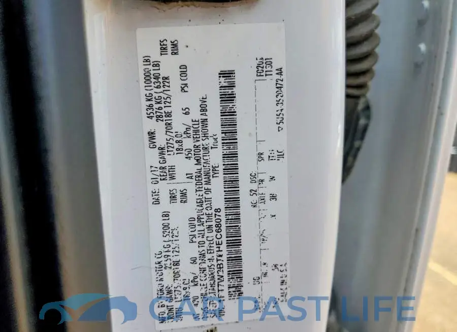 1FT7W2BT6HEC68078# 12