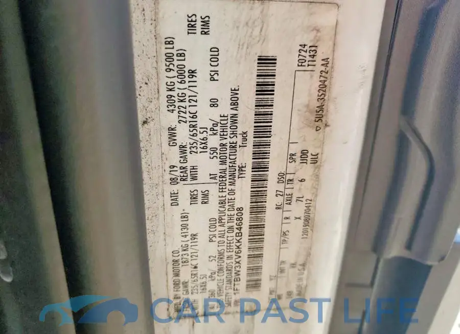 1FTBW3XV6KKB46808# 13