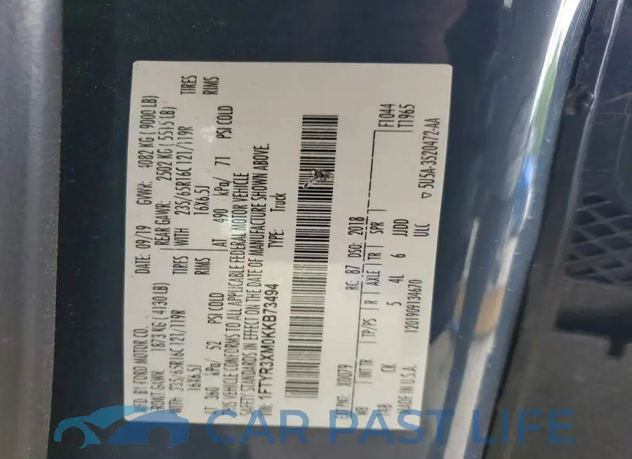 1FTYR3XM0KKB73494# 12