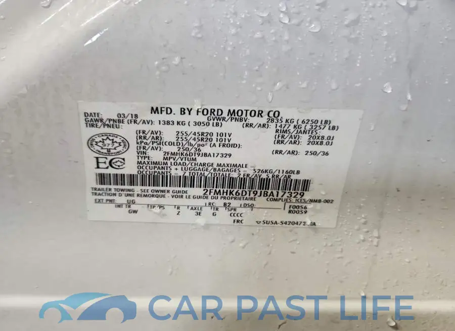 2FMHK6DT9JBA17329# 12