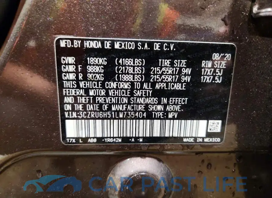 3CZRU6H51LM735404# 14