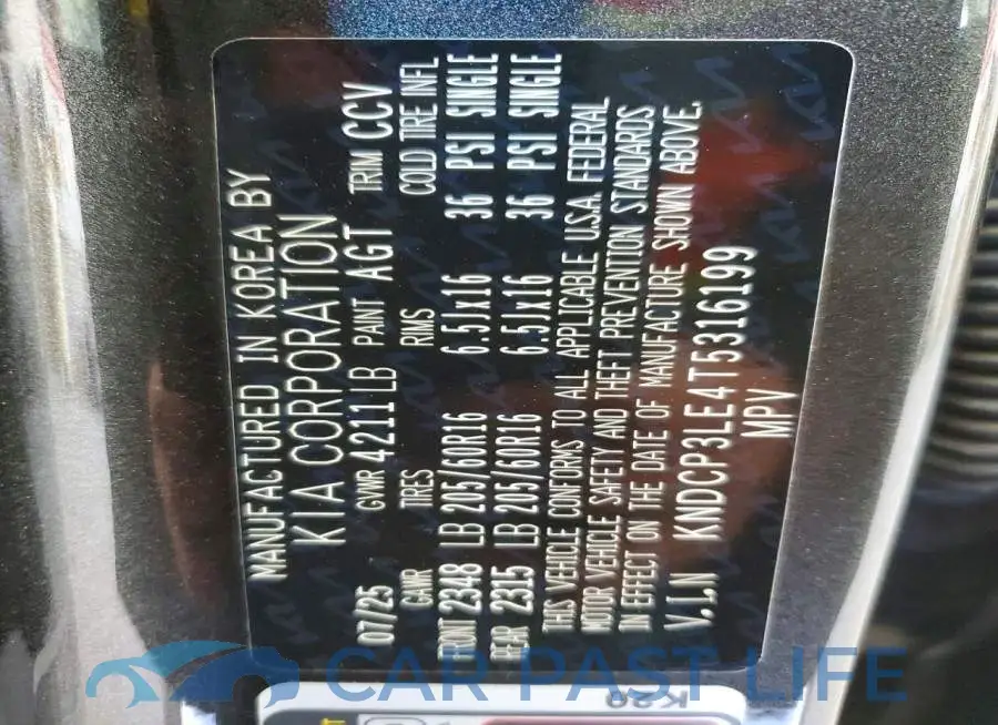 KNDCP3LE4T5316199# 13