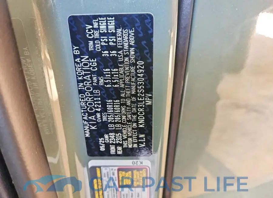 KNDCR3LE2S5304920# 12