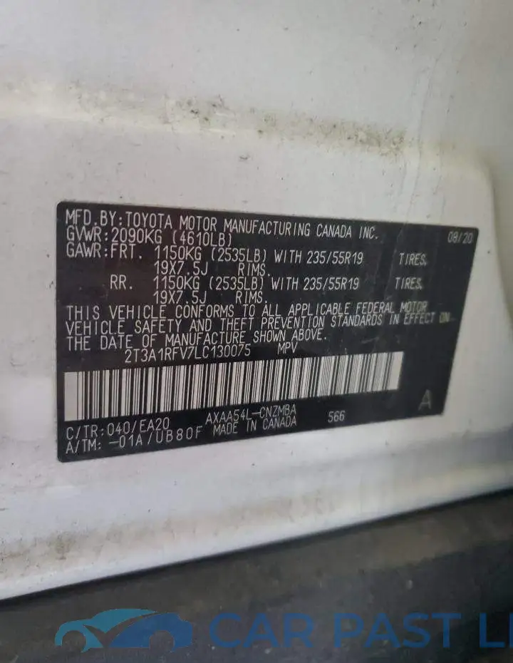 2T3A1RFV7LC130075# 13