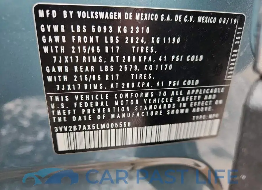 3VV2B7AX5LM005558# 13